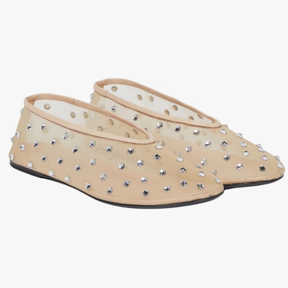 Mesh Crystal Rhinestone Ballet Flats, size 9 - Picture 3 of 8